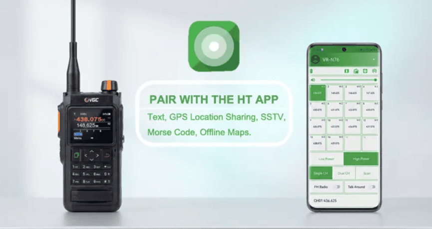 VGC VR-N76 talkie-walkie VHF UHF APRS TNC KISS